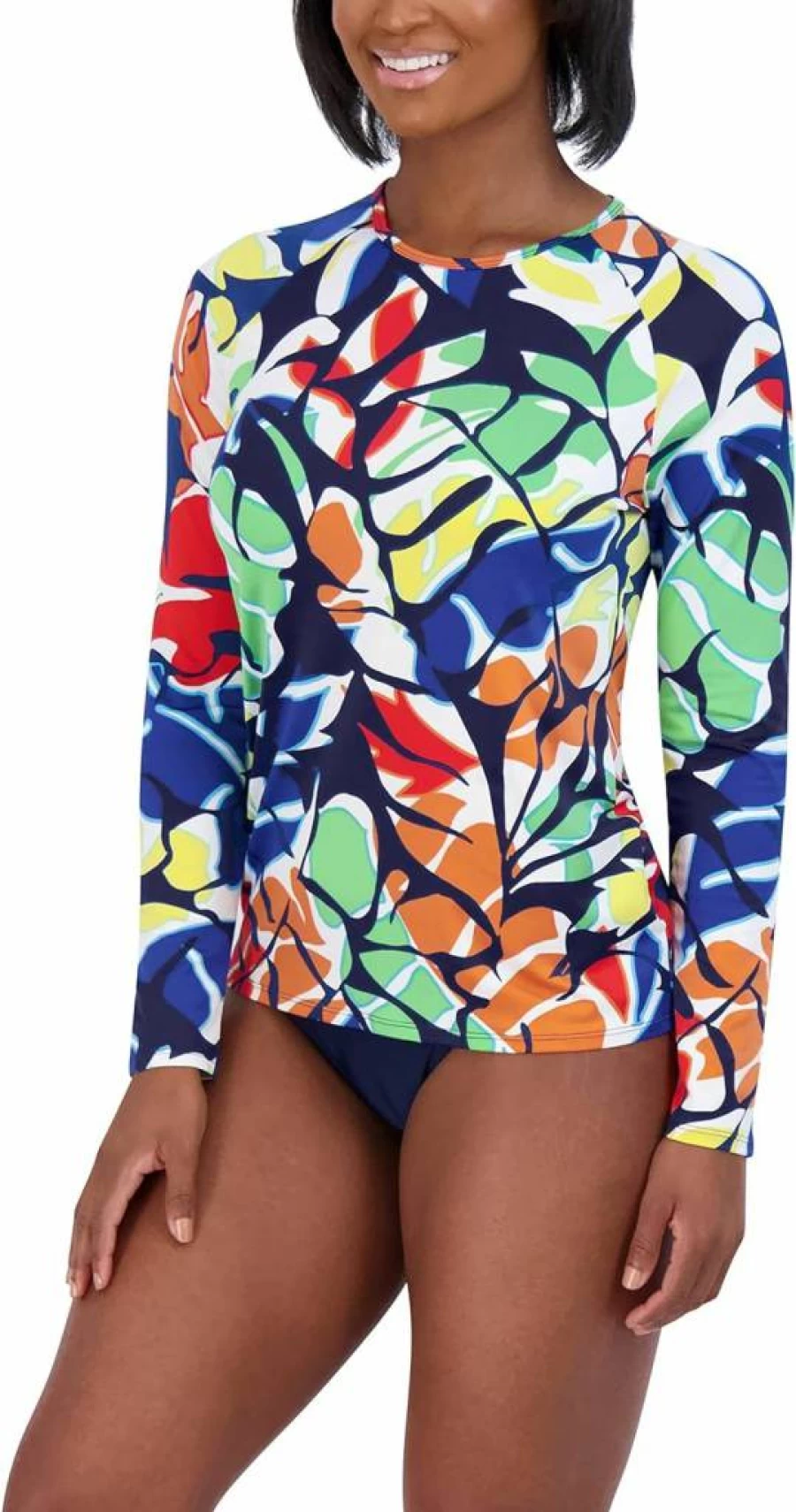 Nautica Women's Quick-Dry Rashguard with UPF 50+ Sun Protection - Swim Shirt for Beach, Pool, Yoga, Hiking & Active Sports