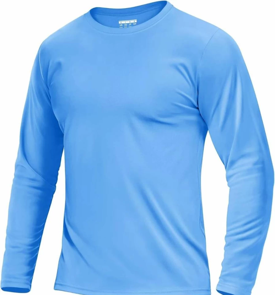 Boladeci Men's UPF 80+ Sun Protection Shirt Long Sleeve UV Rash Guard Swim Shirt Lightweight Quick-Dry SPF Shirt