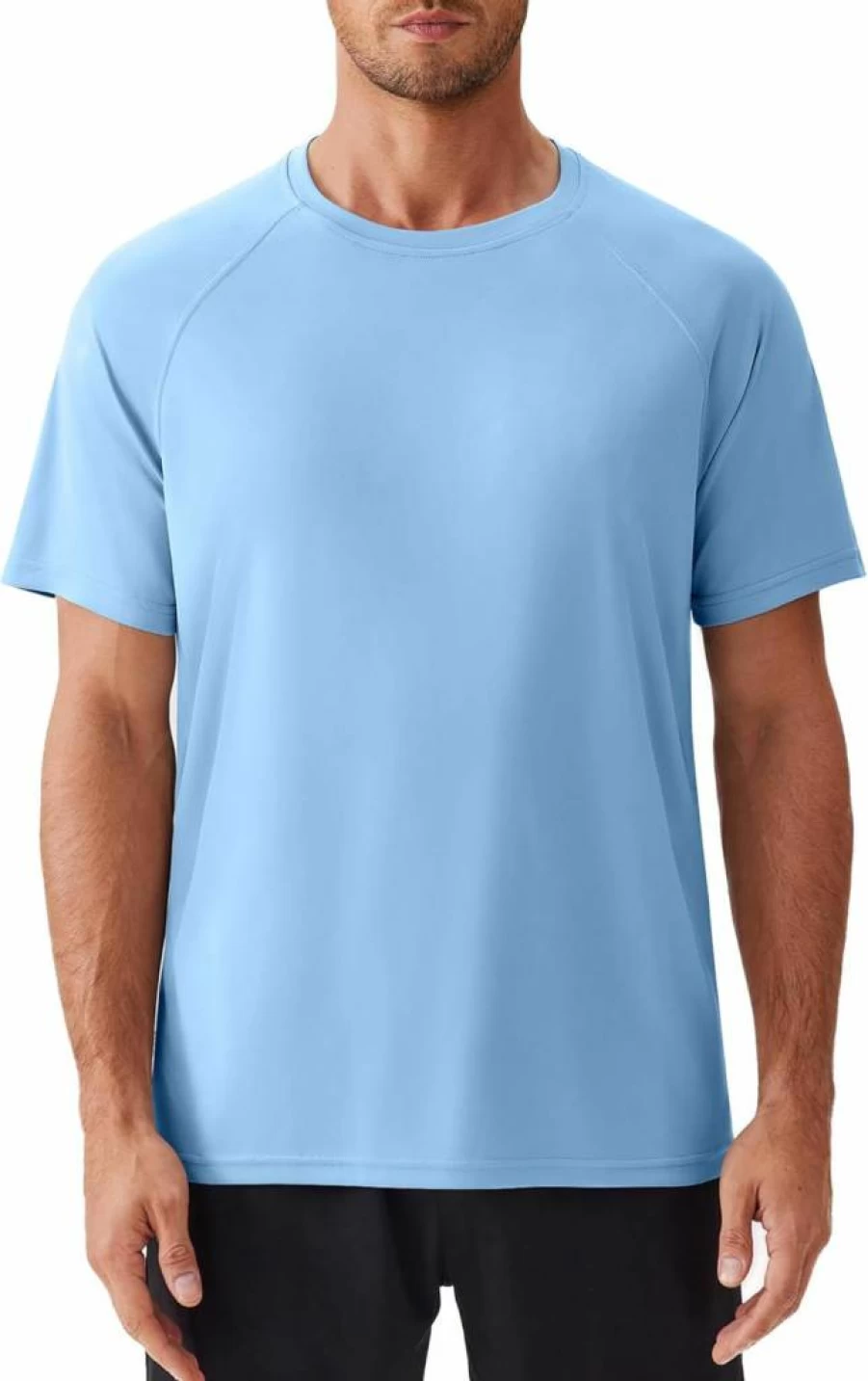 PINSPARK Men's UPF 50+ Sun Protection Swim Shirt Short Sleeve Rash Guard Quick Dry Athletic Shirt for Beach & Water Sports