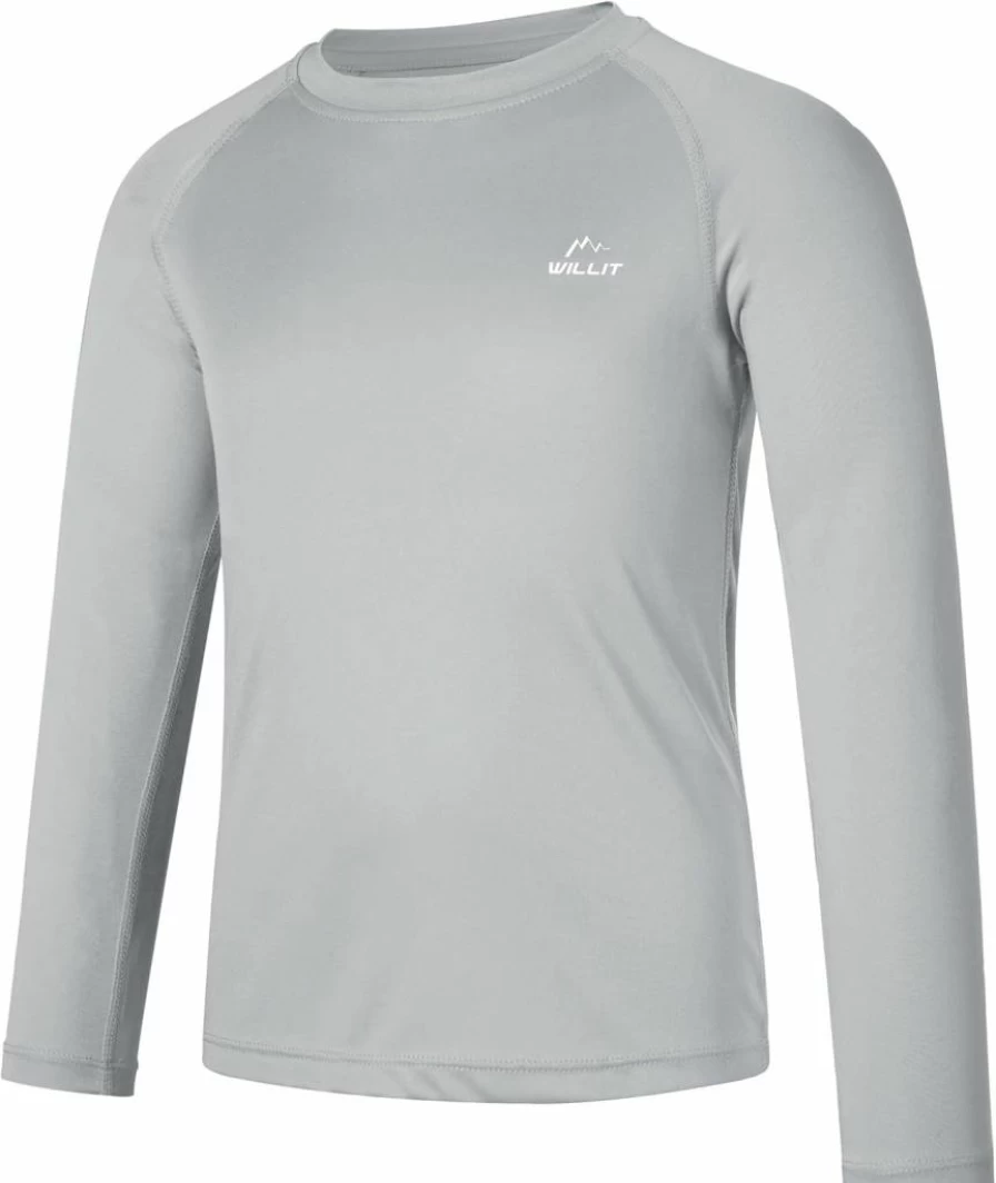 Willit Boys UPF 50+ Sun Protective Long Sleeve Rash Guard Swim Shirt - Youth SPF Quick Dry Fishing Shirt