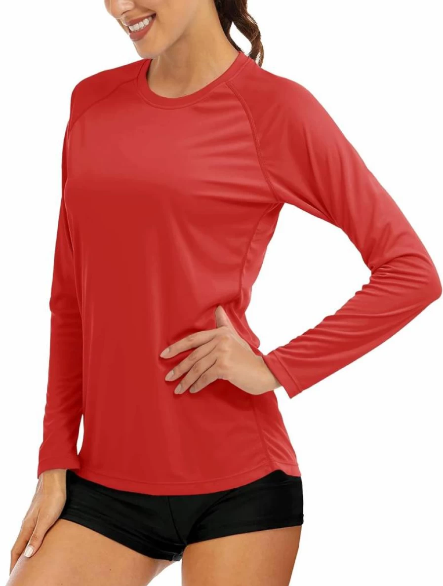 MAGCOMSEN Women's UPF 50+ Long Sleeve Sun Protection Shirt for Hiking, Fishing, Workout & Outdoor Activities Rash Guard