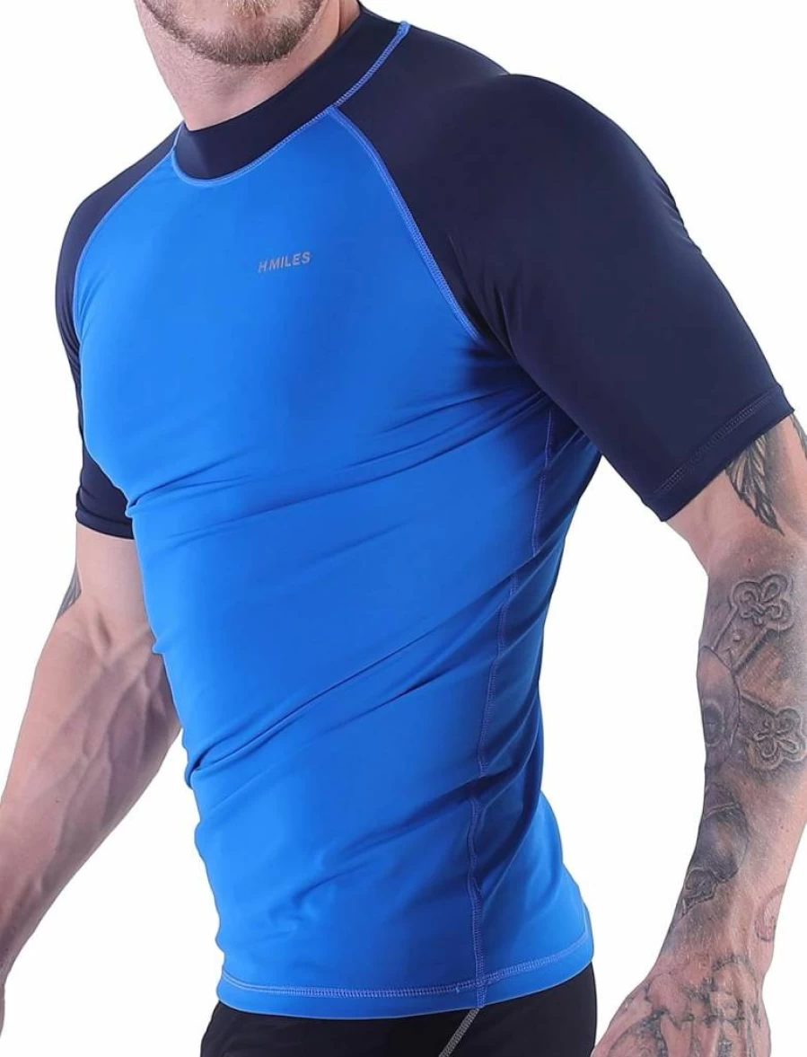 V VICROAD Men's UPF 50+ Quick Dry Rash Guard Shirt - Loose Fit Diving & Surfing Swim Top for Athletic Performance