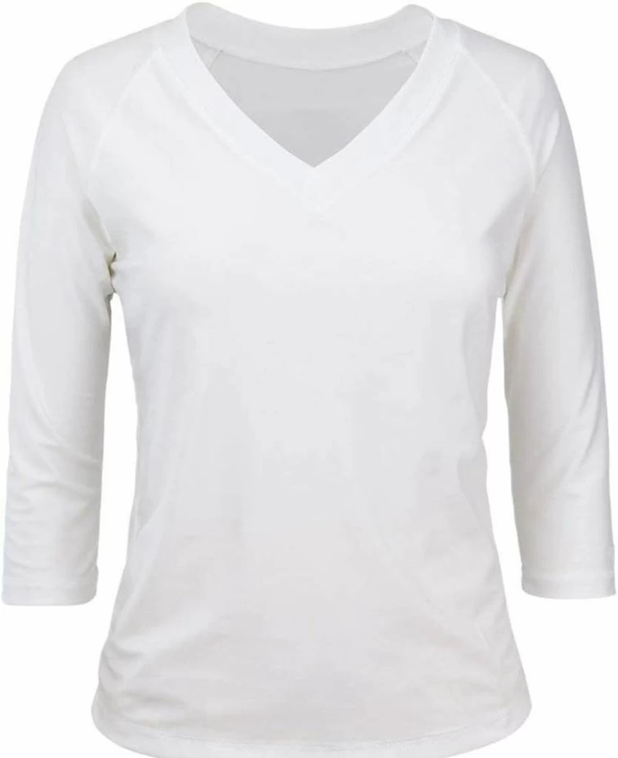 UV SKINZ Women's UPF 50+ V-Neck Rashguard Swim Shirt - Sun Protective Swim Top & Modest Swim Tee