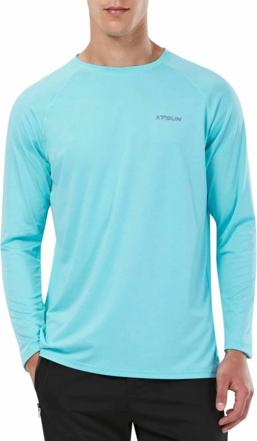 KPSUN Men's UPF 50+ Long Sleeve Rash Guard Shirt - Sun Protective Swim & Workout Shirt for Swimming, Running & Outdoor Activities