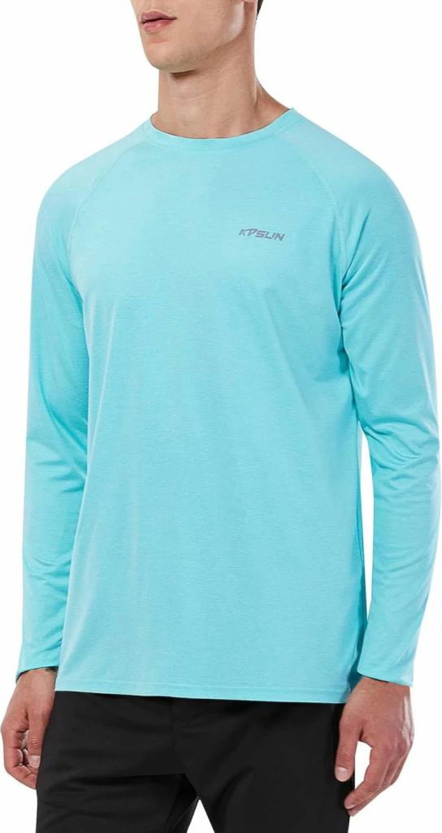 KPSUN Men's UPF 50+ Long Sleeve Rash Guard Shirt - Sun Protective Swim & Workout Shirt for Swimming, Running & Outdoor Activities