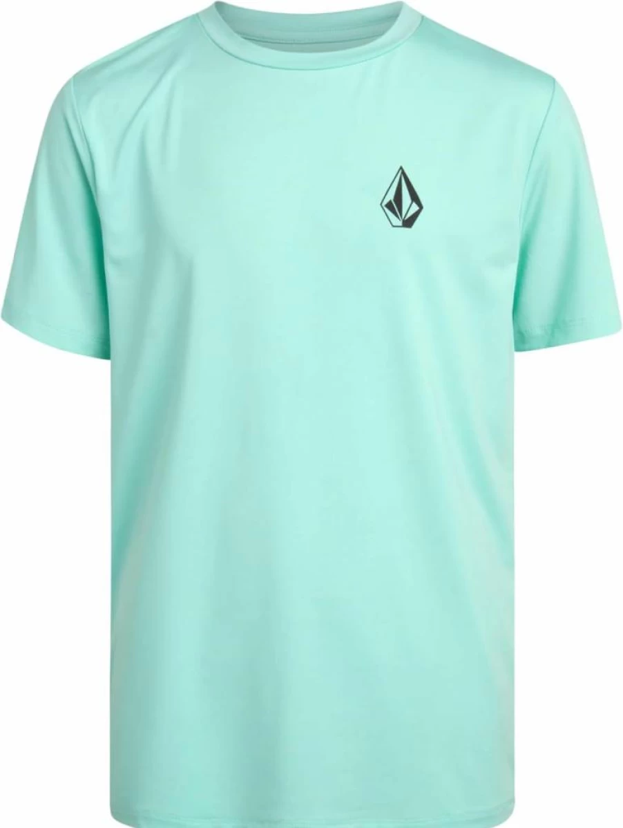 Volcom Boys UPF 50+ Sun Protection Swim Shirt - Quick Dry Short Sleeve Rash Guard for Kids Summer Swimwear