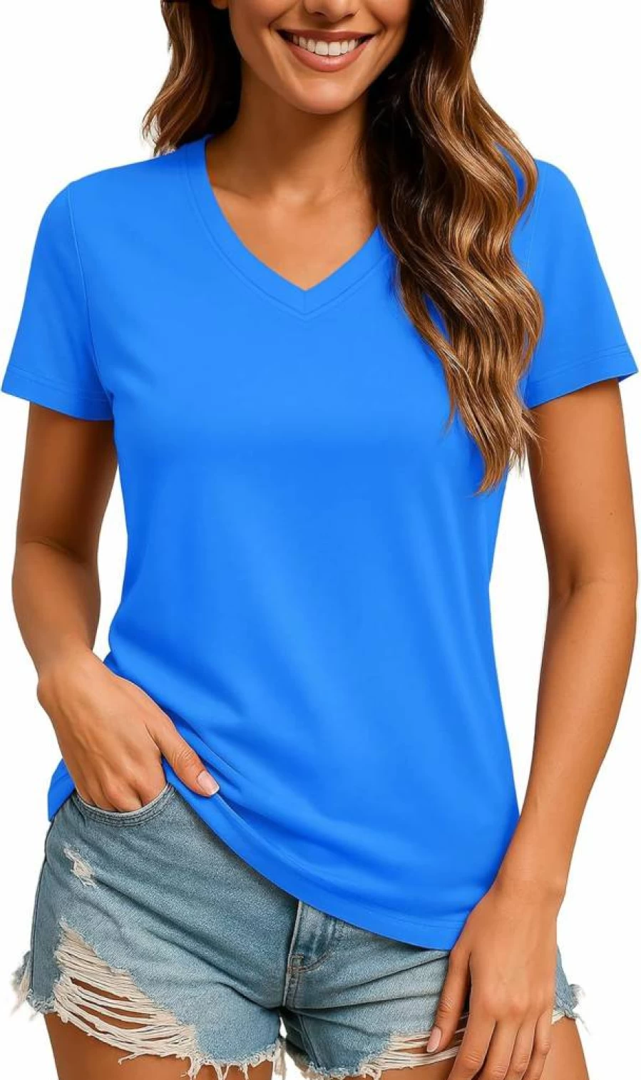 TACVASEN Women's UPF 50+ V-Neck Athletic T-Shirt - Quick Dry Short Sleeve Workout Top for Running & Sun Protection