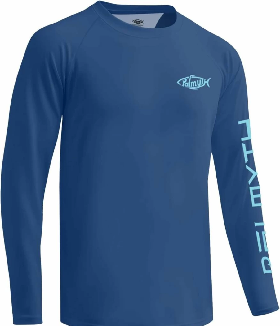 Palmyth Men's UPF 50+ Sun Protection Long Sleeve Fishing Shirt - UV Rash Guard T-Shirt for Outdoor Activities