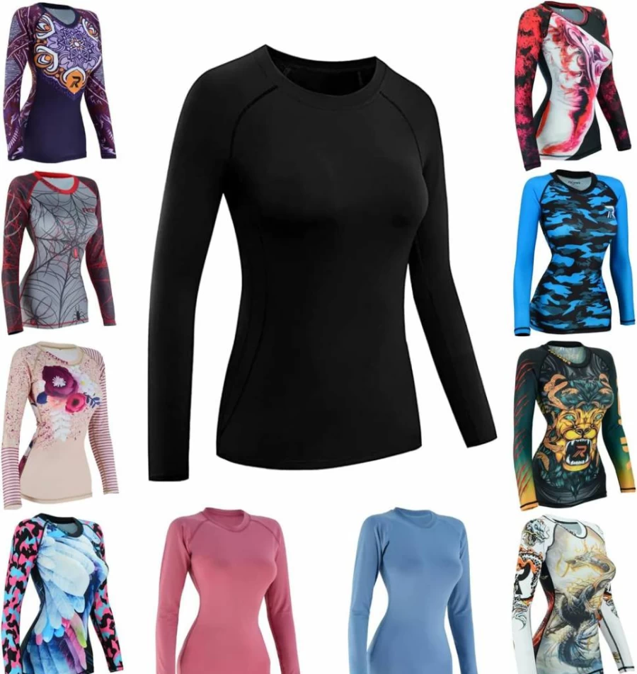 ROAR MMA BJJ Rash Guard Long Sleeve No-Gi Grappling Shirt - Medium, Black - Men's Compression Fight Gear for MMA & Brazilian Jiu-Jitsu Training