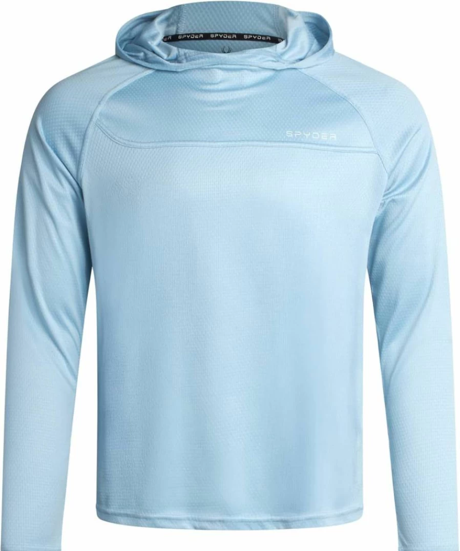 Spyder Men's UPF 50+ Long Sleeve Sun Hoodie - Quick Dry Moisture Wicking Rash Guard for Swimming, Fishing & UV Protection