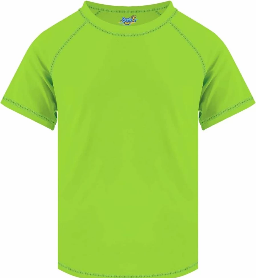 Semois Boys UPF 50+ Quick Dry Rash Guard Swim Shirt - Short Sleeve Sun Protection Swimwear for Toddler Kids Youth