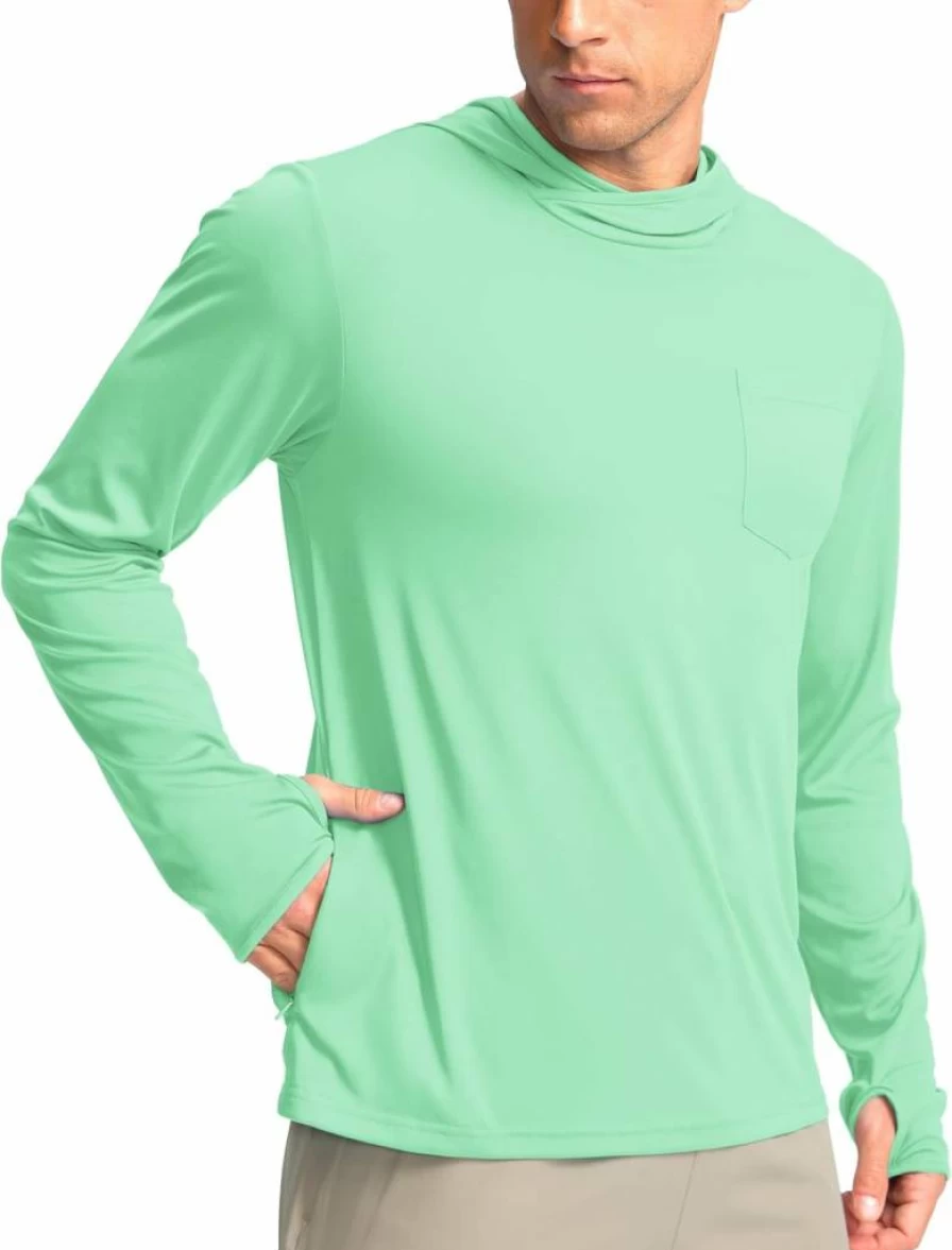 G Gradual Men's UPF 50+ Sun Protection Hoodie - Long Sleeve UV Fishing Hiking Rash Guard with Pockets