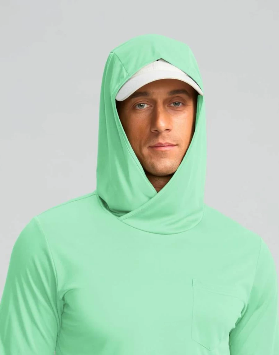 G Gradual Men's UPF 50+ Sun Protection Hoodie - Long Sleeve UV Fishing Hiking Rash Guard with Pockets