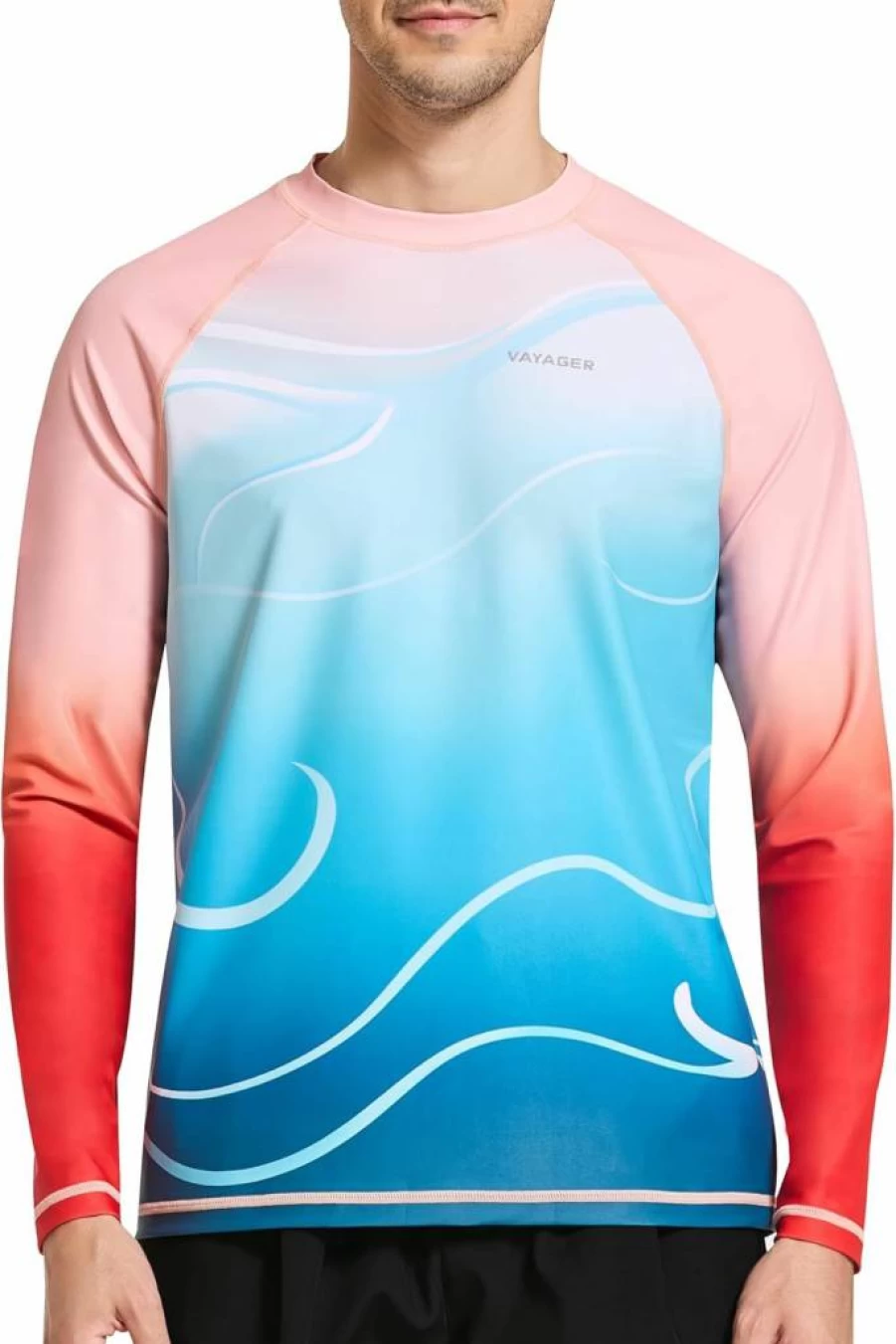 VAYAGER Men's UPF 50+ Sun Protection Short Sleeve Rash Guard Shirt - Quick Dry Swim Shirt for Surfing, Fishing & Beach Activities
