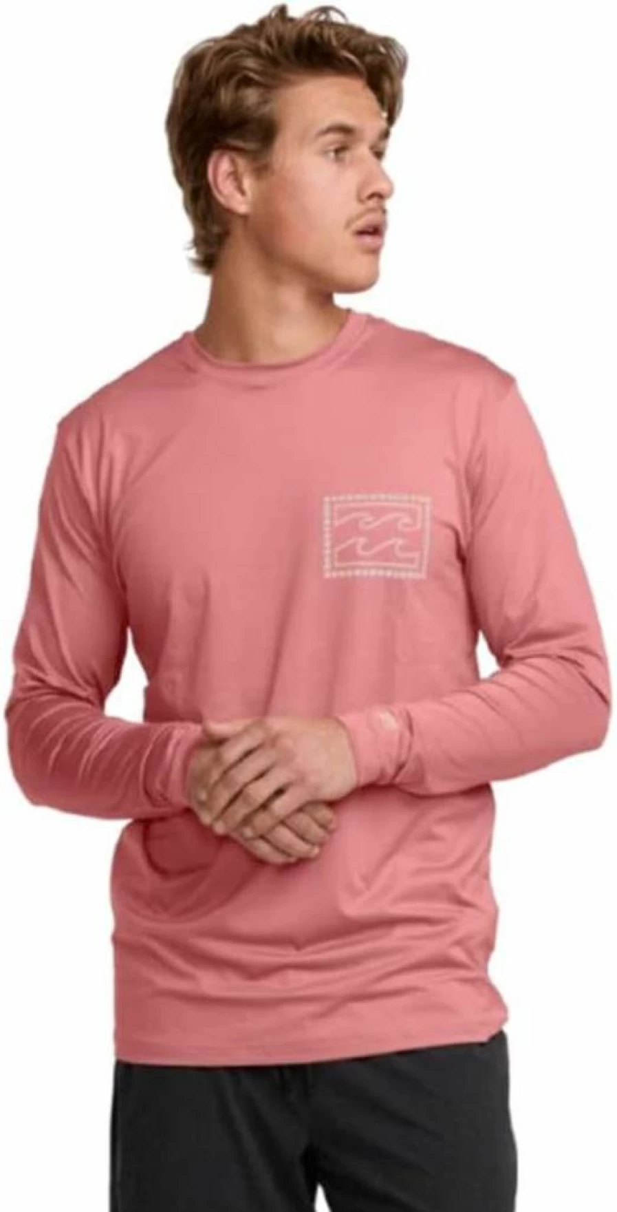 Billabong Men's Crayon Wave Loose Fit Long Sleeve Rash Guard UPF 50+ Sun Protection Surf Shirt