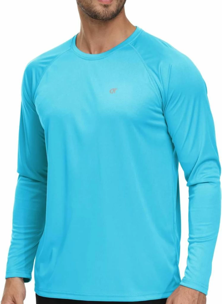 YuKaiChen Men's UPF 50+ Long Sleeve Rash Guard Shirt - Quick Dry Sun Protection Swim Shirt for Swimming, Surfing & Athletic Workouts