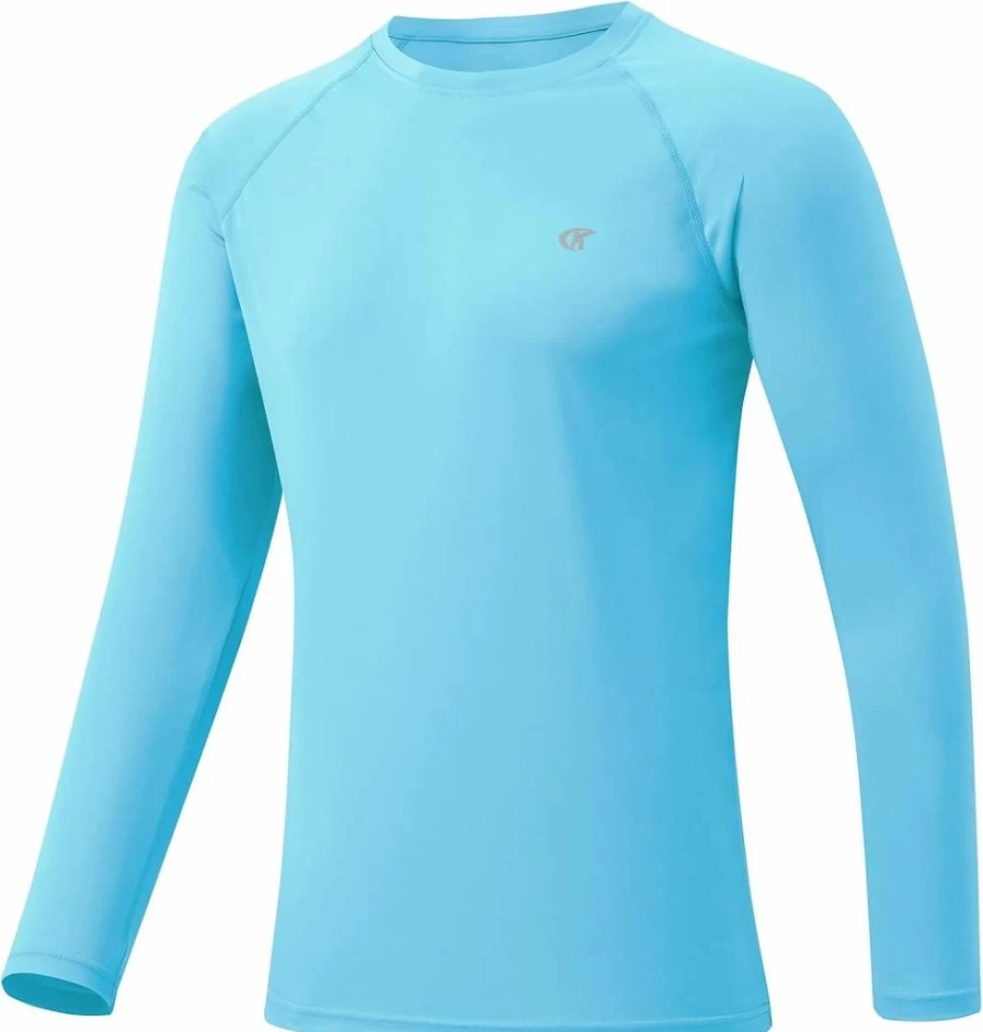 YuKaiChen Men's UPF 50+ Long Sleeve Rash Guard Shirt - Quick Dry Sun Protection Swim Shirt for Swimming, Surfing & Athletic Workouts