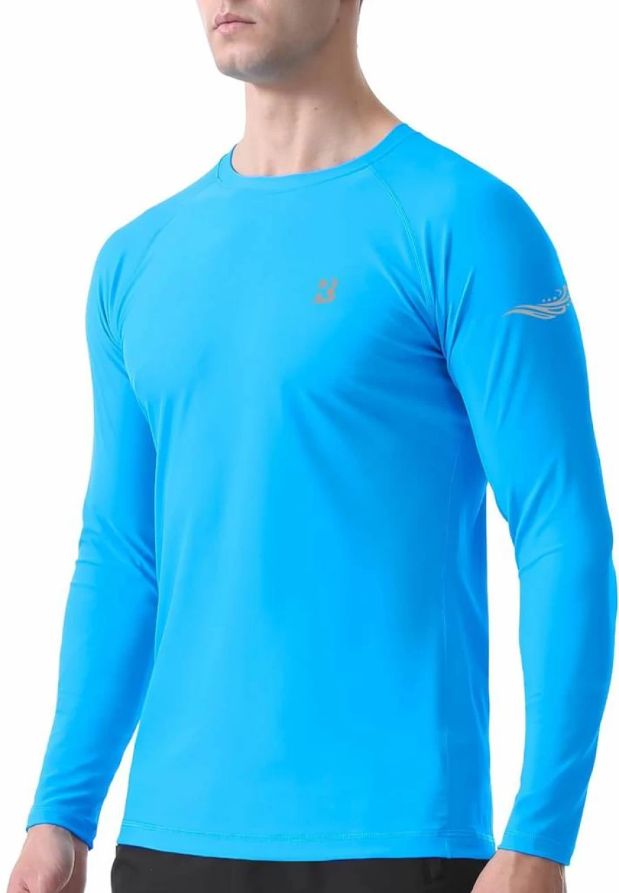 Roadbox Men's UPF 50+ Long Sleeve Sun Protection Shirt - Slim Fit Rash Guard for Swimming, Surfing, Fishing & Outdoor Activities