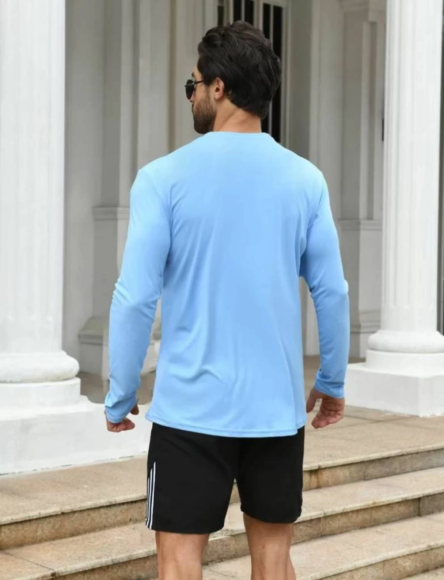 HOPLYNN Men's UPF 50+ Sun Protection Shirts - 2/4 Pack Quick-Dry Long Sleeve Rash Guard for Swimming, Fishing & UV Defense