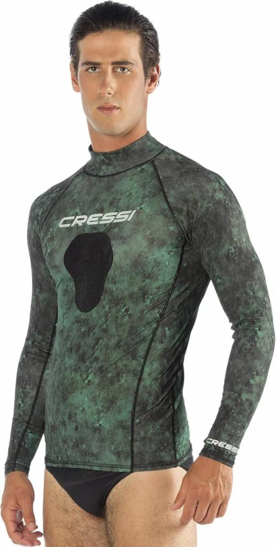 CRESSI Camouflage Rash Guard - Scuba Diving, Spearfishing & Videomaking Gear - Crew-Neck Wetsuit Top for Hunters