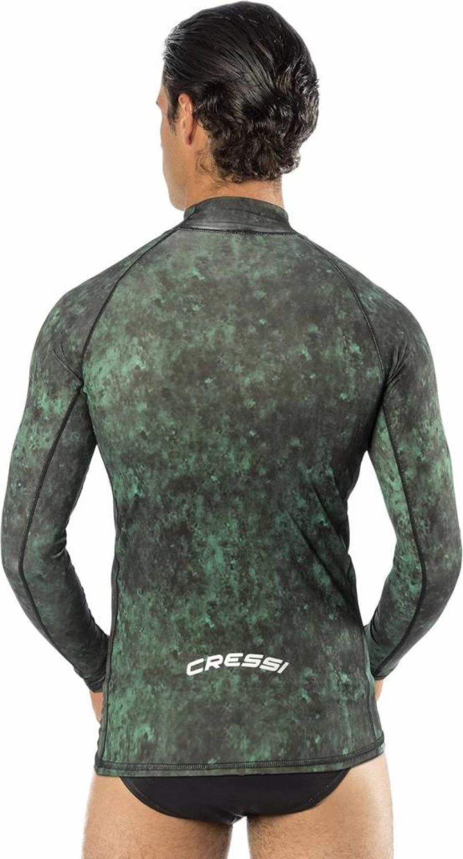 CRESSI Camouflage Rash Guard - Scuba Diving, Spearfishing & Videomaking Gear - Crew-Neck Wetsuit Top for Hunters