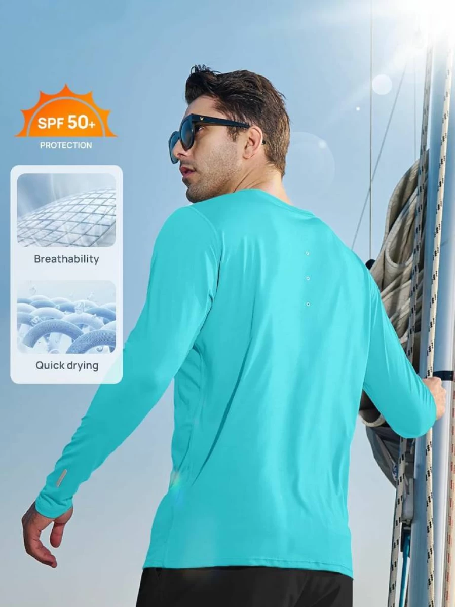 NORTHYARD Men's UPF 50+ Sun Protection Long Sleeve Shirt - Rash Guard, Swim, Running, Fishing & UV Hiking Shirt with SPF