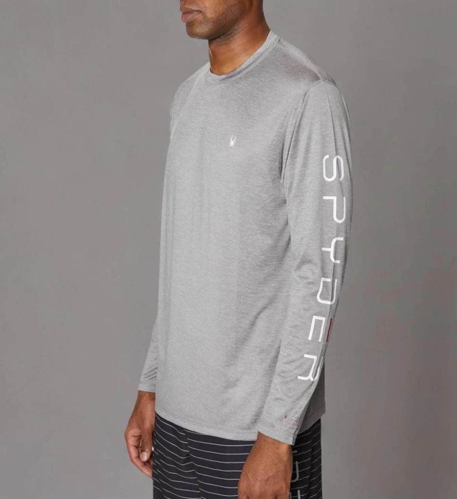 Spyder Men's UPF 50+ Quick-Dry Long Sleeve Rash Guard for Swimming, Surfing, Hiking & Workouts