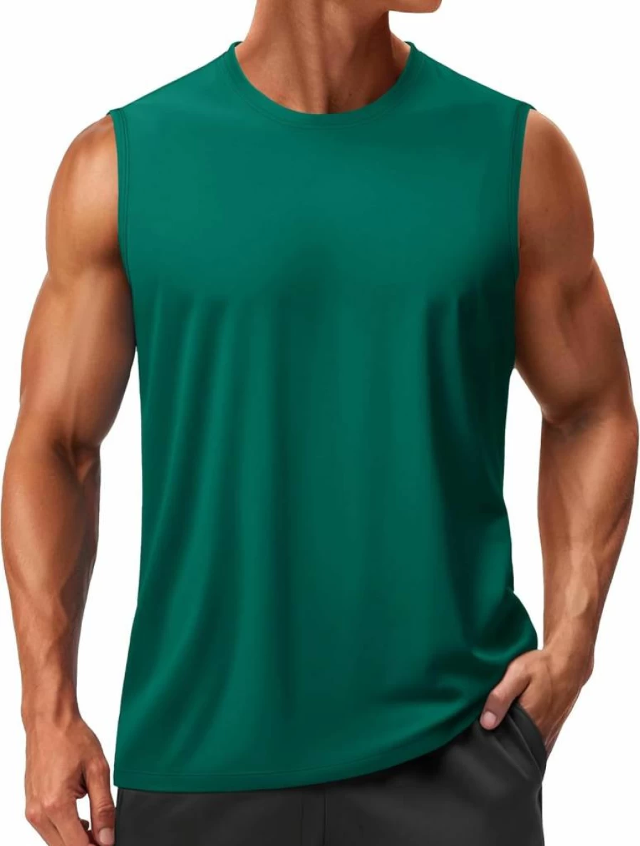 TACVASEN Men's UPF 50+ Sun Protection Sleeveless Tank Top - Quick Dry Athletic Shirt for Gym & Workout
