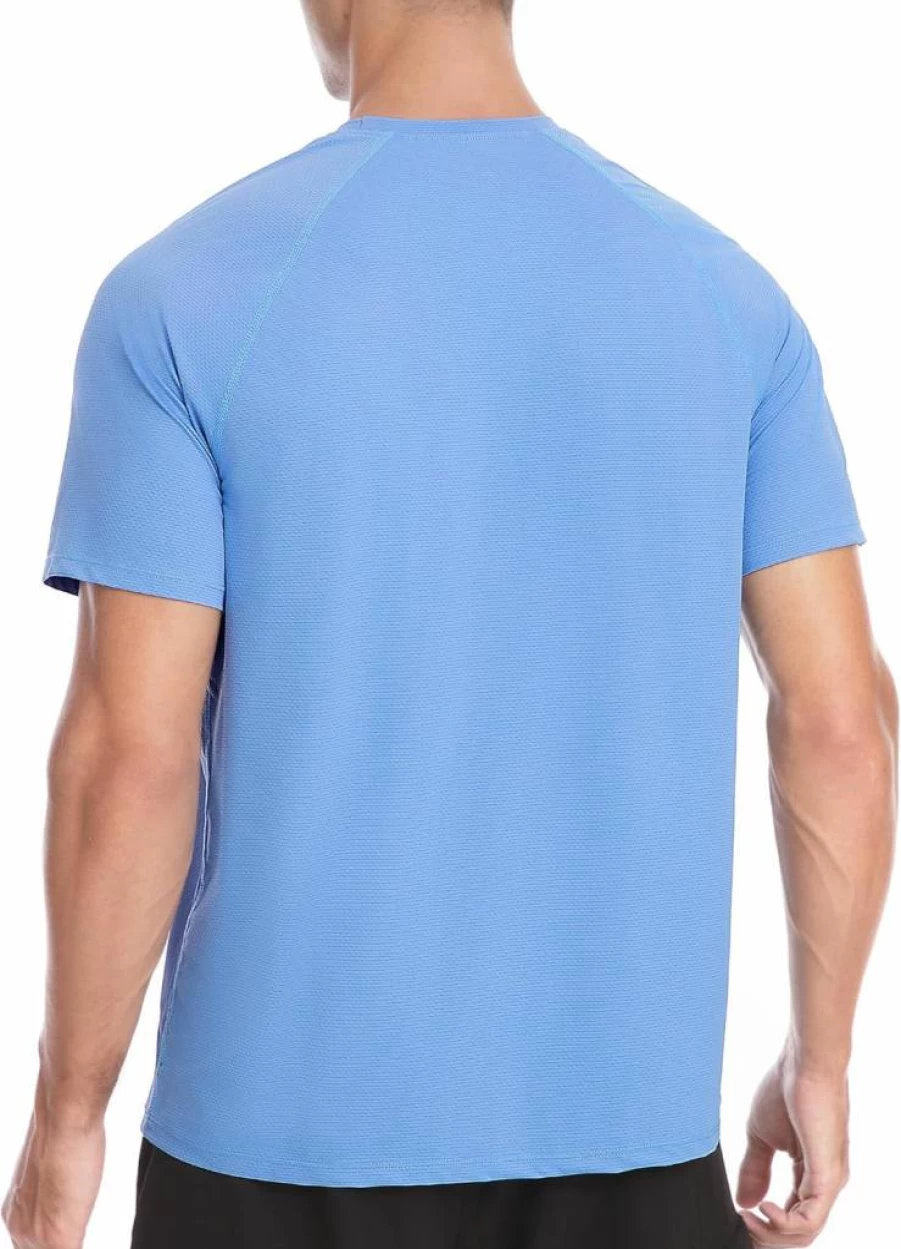Roadbox UPF 50+ Men's Short Sleeve Rash Guard - Quick Dry UV Sun Protection Shirt for Surfing, Swimming, Beach & Fishing