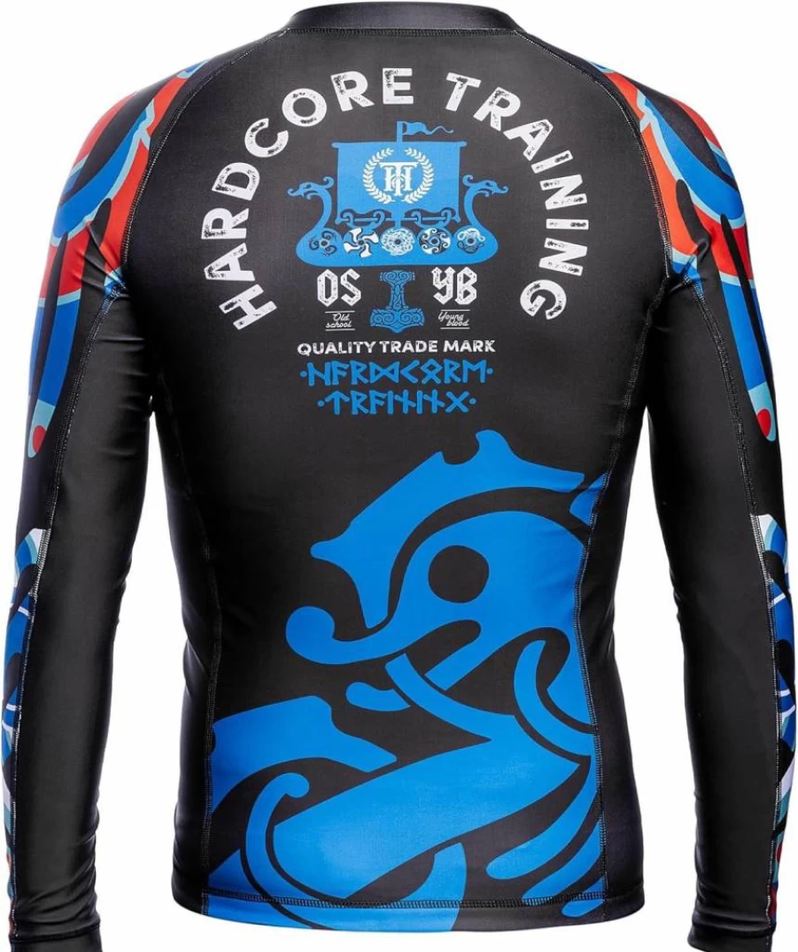Hardcore Training Men's Long Sleeve Rash Guard - BJJ, MMA, No-Gi Compression Shirt for Grappling & Combat Sports