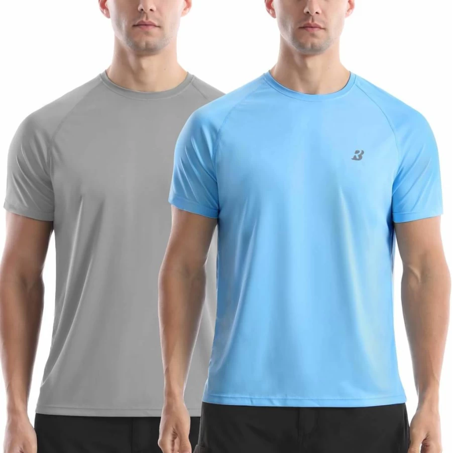 Roadbox UPF 50+ Men's Quick-Dry Rash Guard Shirt for Swimming, Surfing & Beach - Lightweight UV Protection Short Sleeve T-Shirt