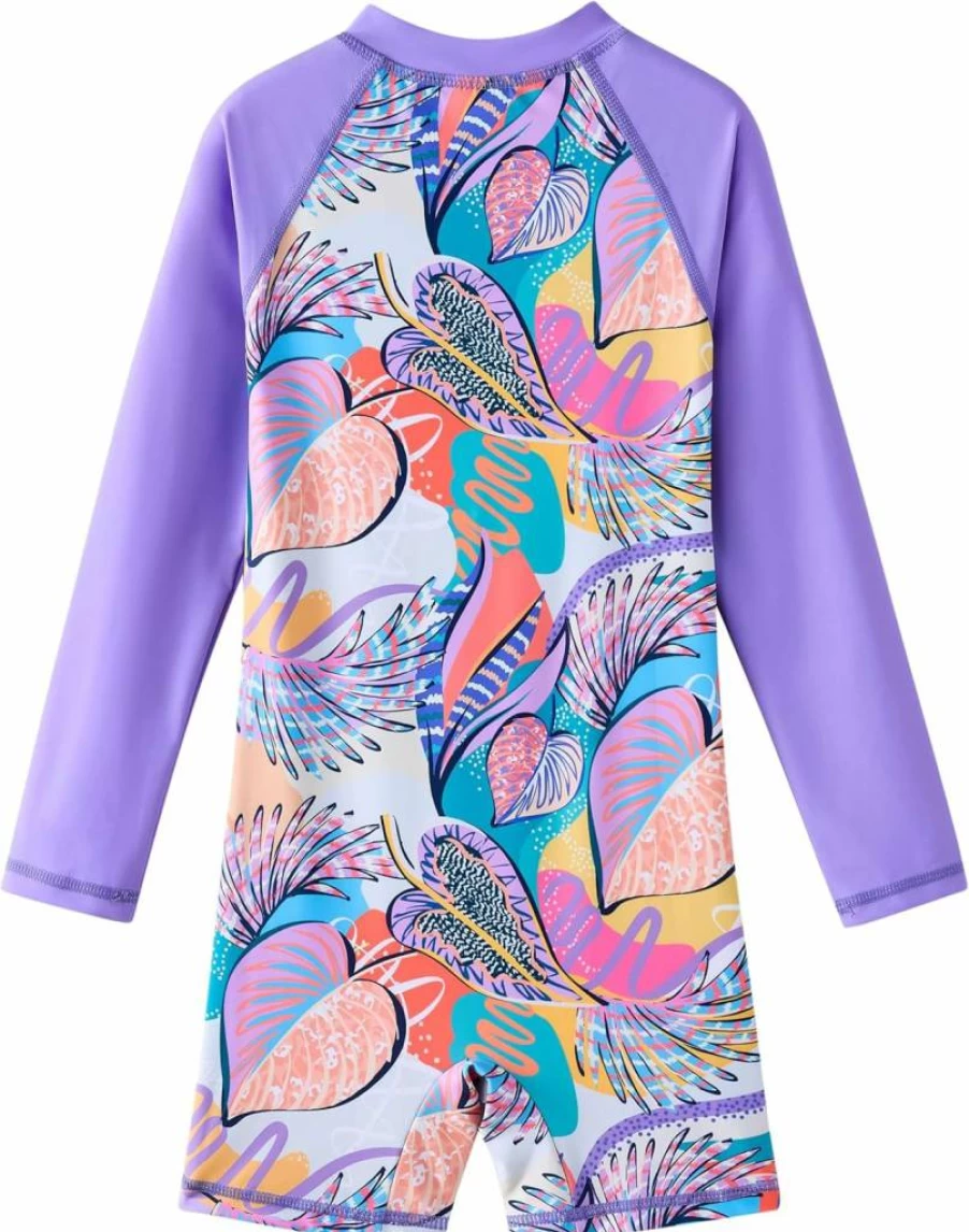 LIBREDGE Girls Long Sleeve Rash Guard Swimsuits with Zipper - UPF 50+ Sun Protection Bathing Suits