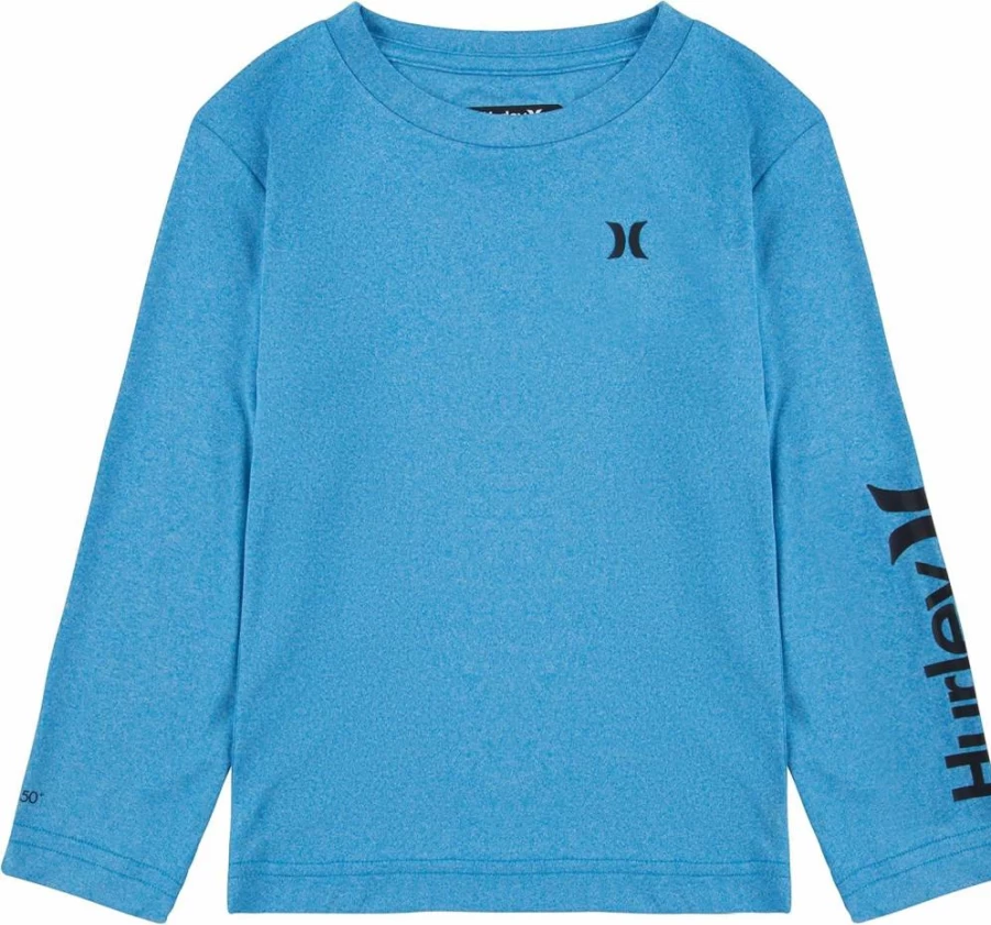 Hurley Boys' UPF 50+ Sun Protection Long Sleeve Rashguard Swim Shirt for Kids