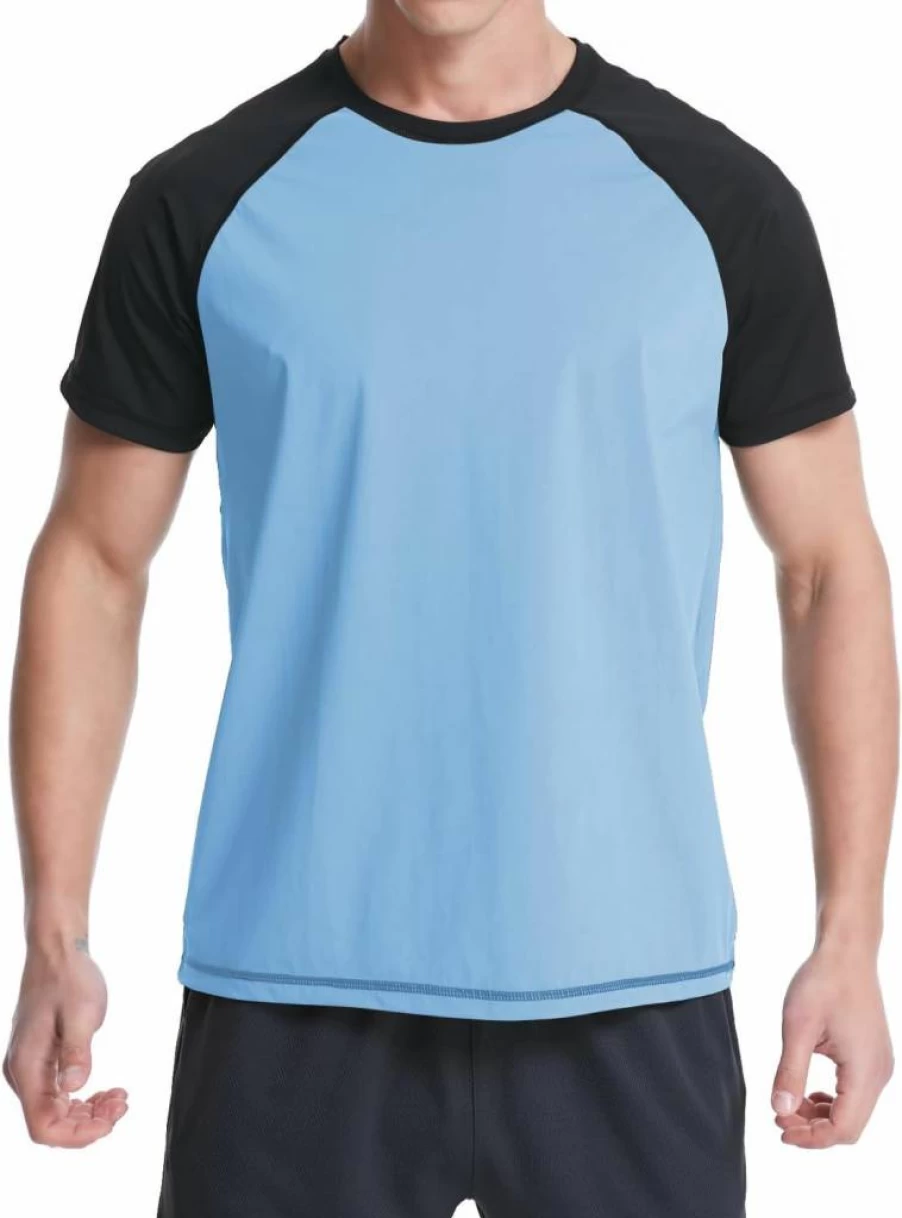 VAYAGER Men's UPF 50+ Rash Guard Swim Shirt Quick Dry Loose Fit Surfing & Water Sports T-Shirt