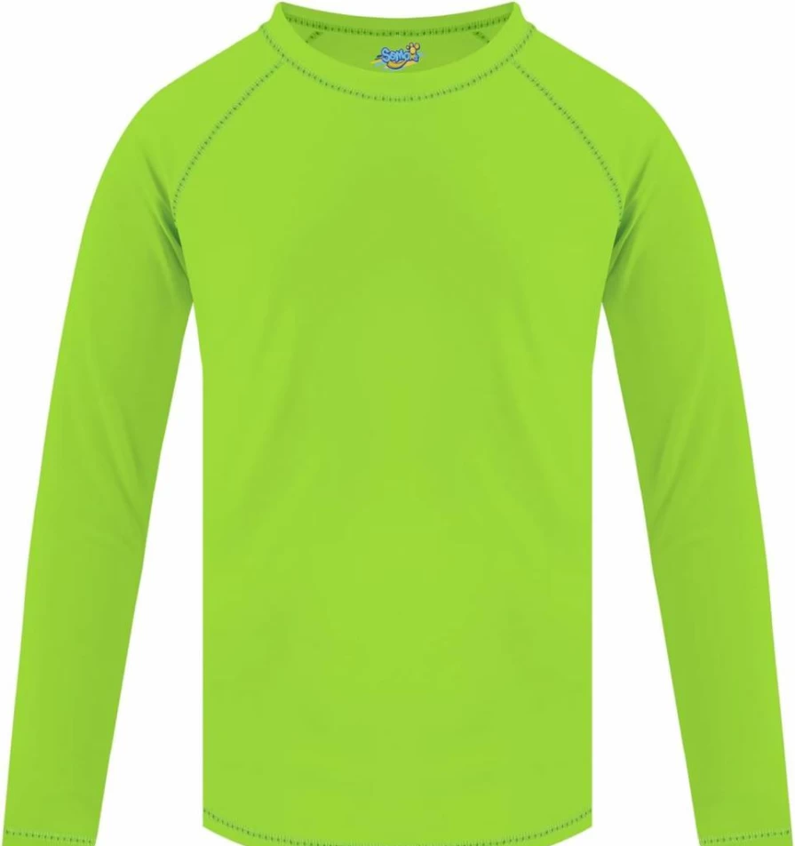 Semois Boys' UPF 50+ Long Sleeve Rash Guard Swim Shirt for Toddlers & Kids - Sun Protection Water Shirt for Swimming