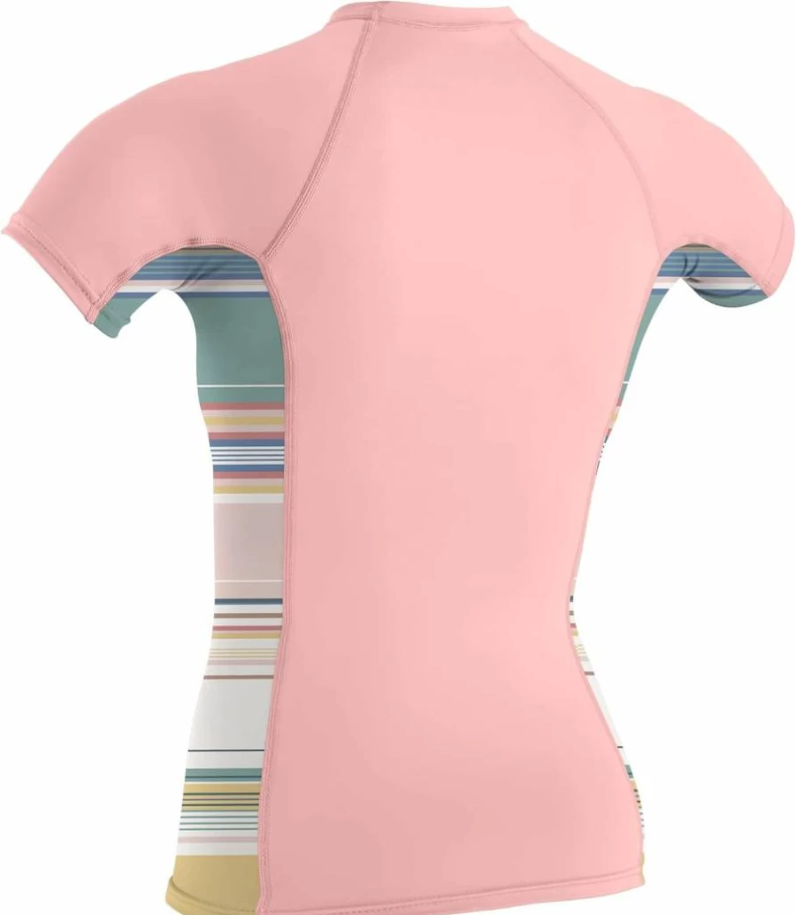 O'Neill Women's Side Print Short Sleeve Rash Guard - UPF Sun Protection Swim Shirt