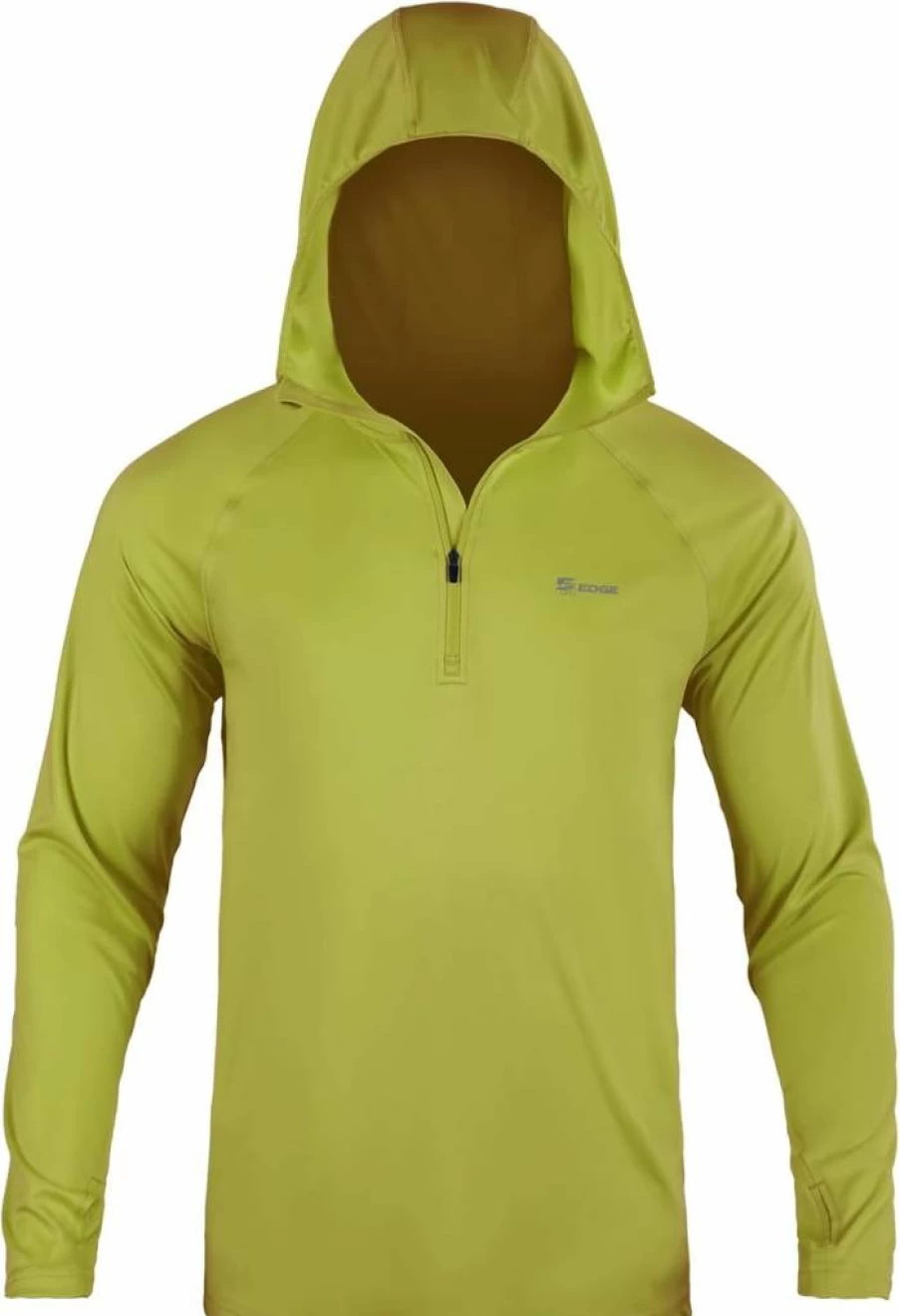 SG Edge Men's 1/4 Zip UPF 50+ Rash Guard Hoodie - Quick-Dry Long Sleeve Shirt for Fishing, Hiking, Water Sports & Outdoor Activities