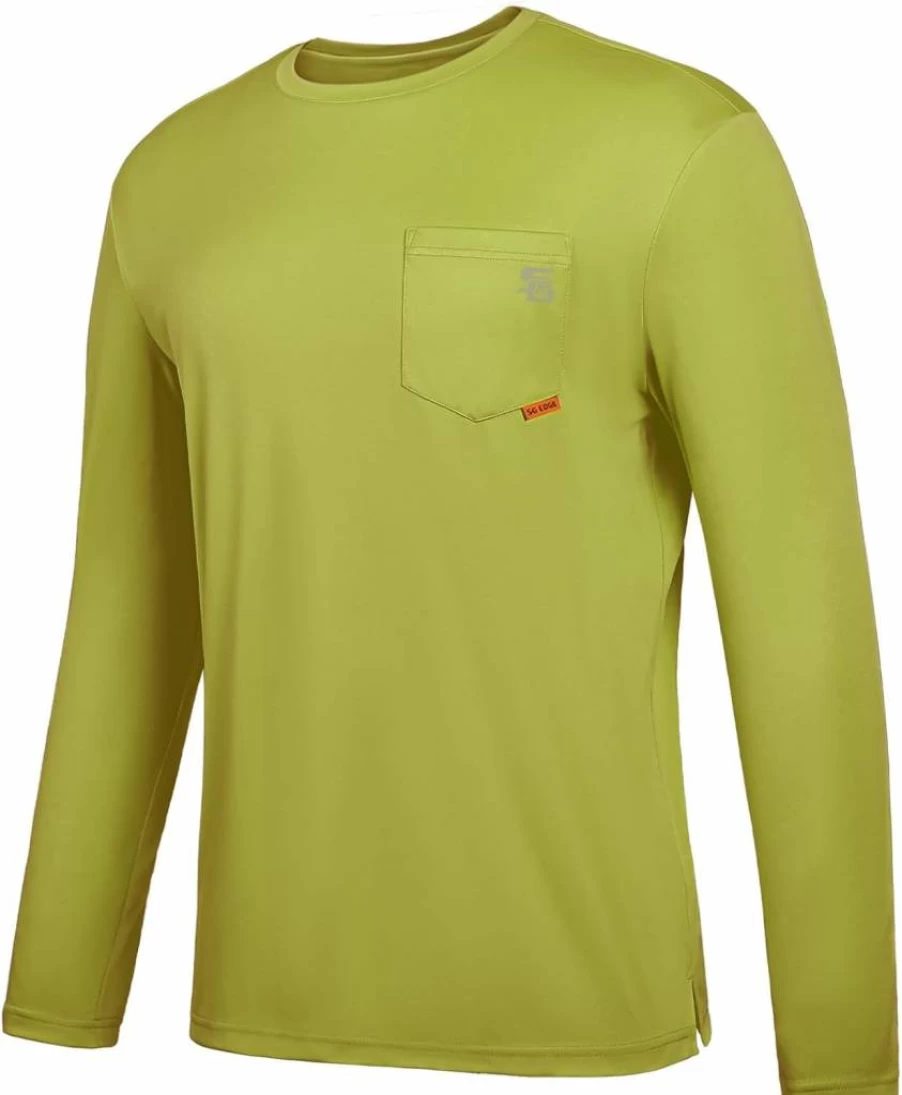 SG Edge Men's UPF 50+ Long Sleeve Rash Guard Shirt with Chest Pocket - Moisture Wicking, Quick Dry & Lightweight Sun Protection Swim Top