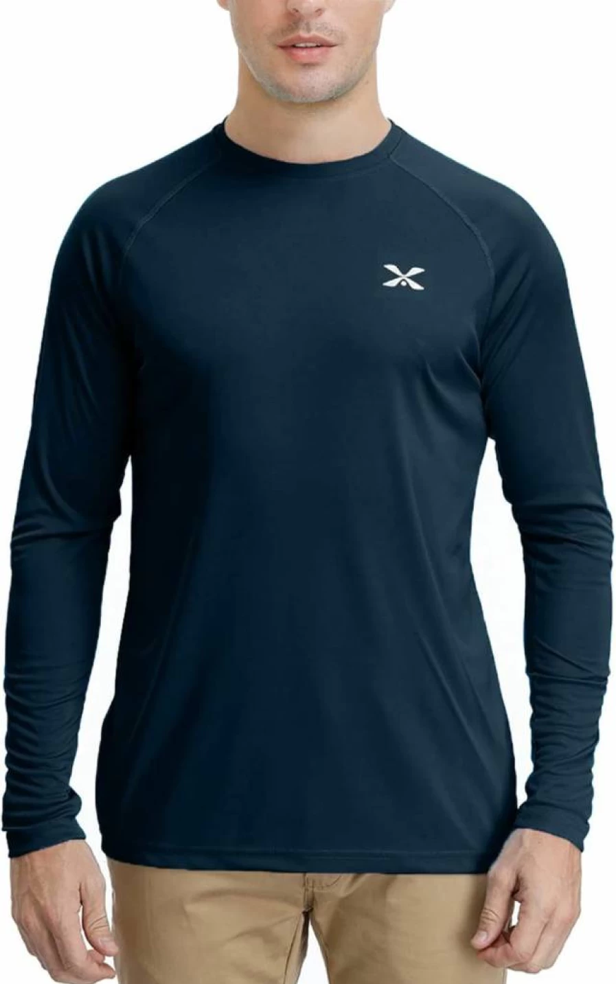 MOHEEN Men's UPF 50+ Long Sleeve Rash Guard Shirt - Quick Dry Sun Protection for Swimming, Fishing & Hiking - Sizes M to 3XL