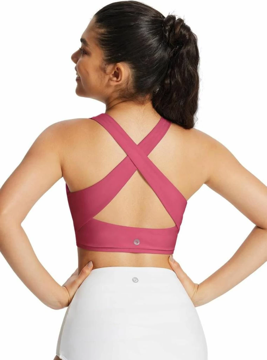 Baleaf Women's High Neck Swim Bra - UPF 50+ Quick Dry Sports Bikini Top with Removable Padding for Workout & Modest Bathing