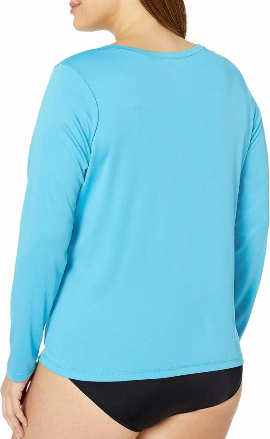 Kanu Surf Women's Plus Size UPF 50 Long Sleeve Rash Guard Swim Shirt - Solid Sun Protection Swimwear
