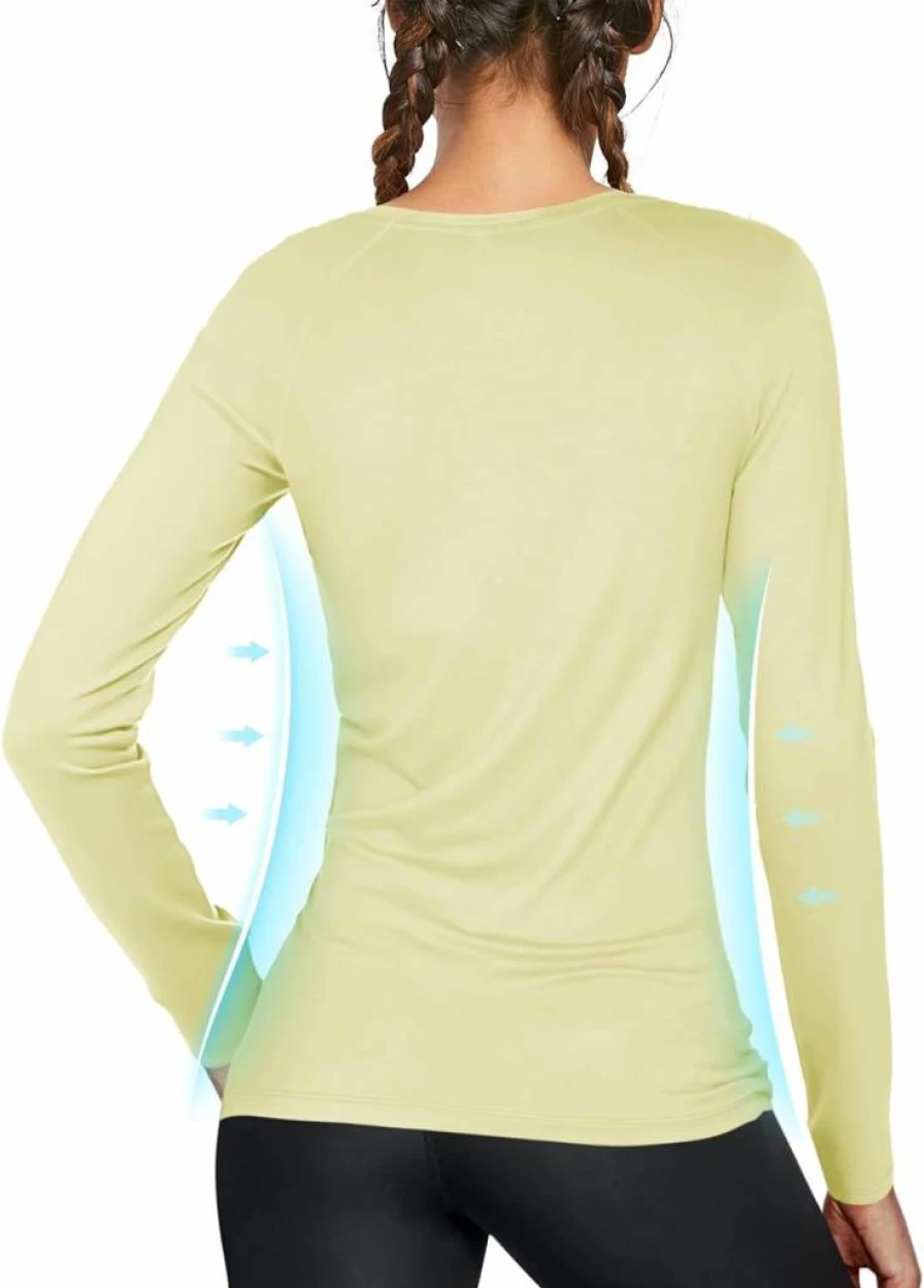 Isnowood Women's UPF 50+ Sun Protection Long Sleeve Shirt - UV Rash Guard Swim Top for Swimming, Hiking, Running & Workout