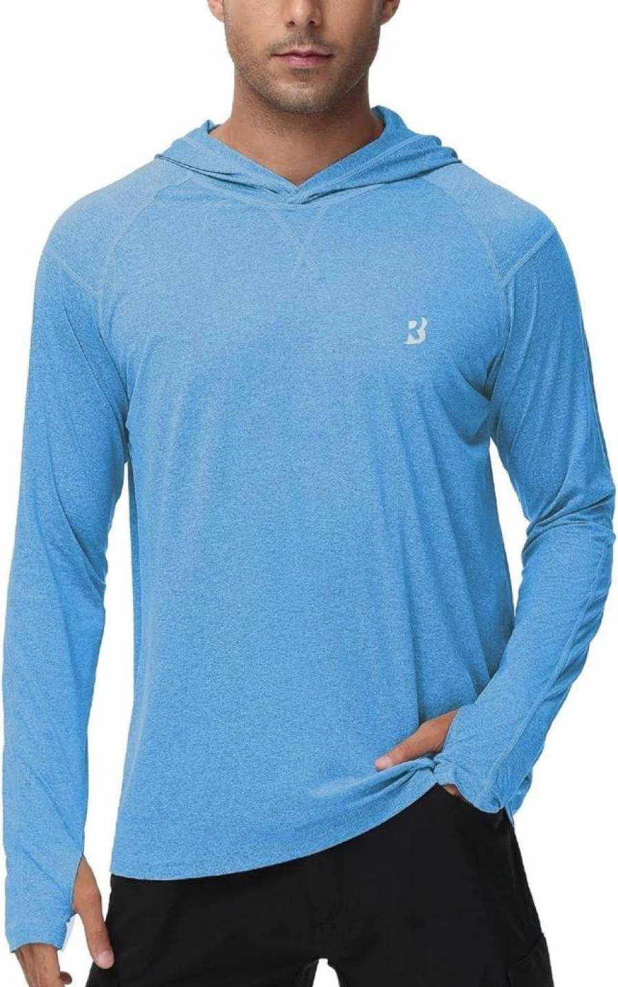 Roadbox UPF 50+ Men's Sun Protection Hoodie - Long Sleeve Fishing Shirt for Hiking, Running, Swimming & Outdoor Activities
