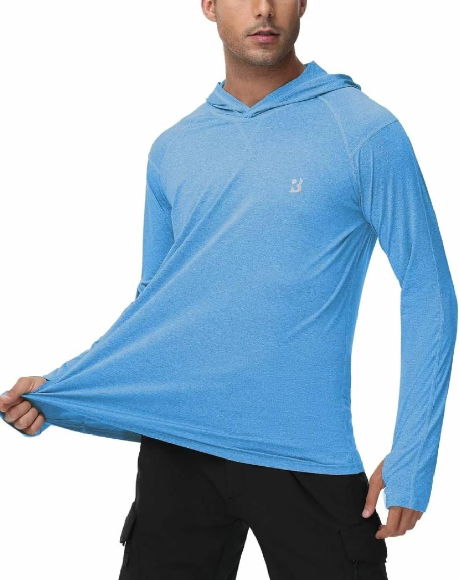 Roadbox UPF 50+ Men's Sun Protection Hoodie - Long Sleeve Fishing Shirt for Hiking, Running, Swimming & Outdoor Activities